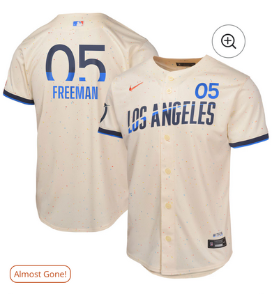 Men Los Angeles Dodgers 5 Freddie Freeman Cream 2025 MLB Nike jersey